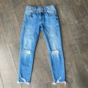 KanCan Girls 12 Mid Rise Distressed Ankle Jeans in Light Blue